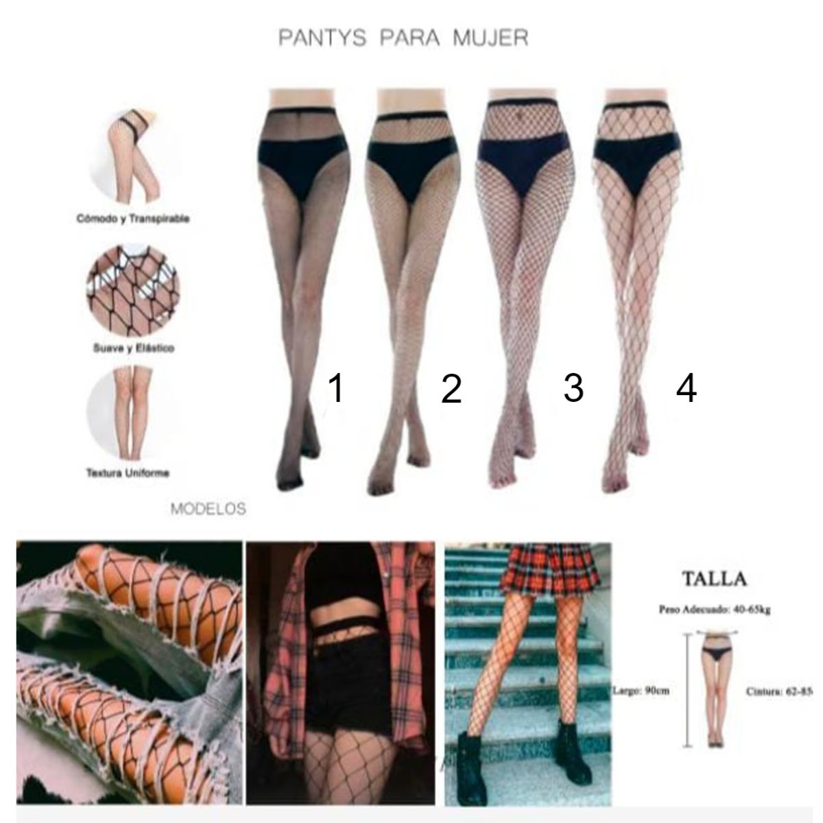 GENERICO - 1 PANTYS MULTIUSO MEDIAS DE COCO MODELOS