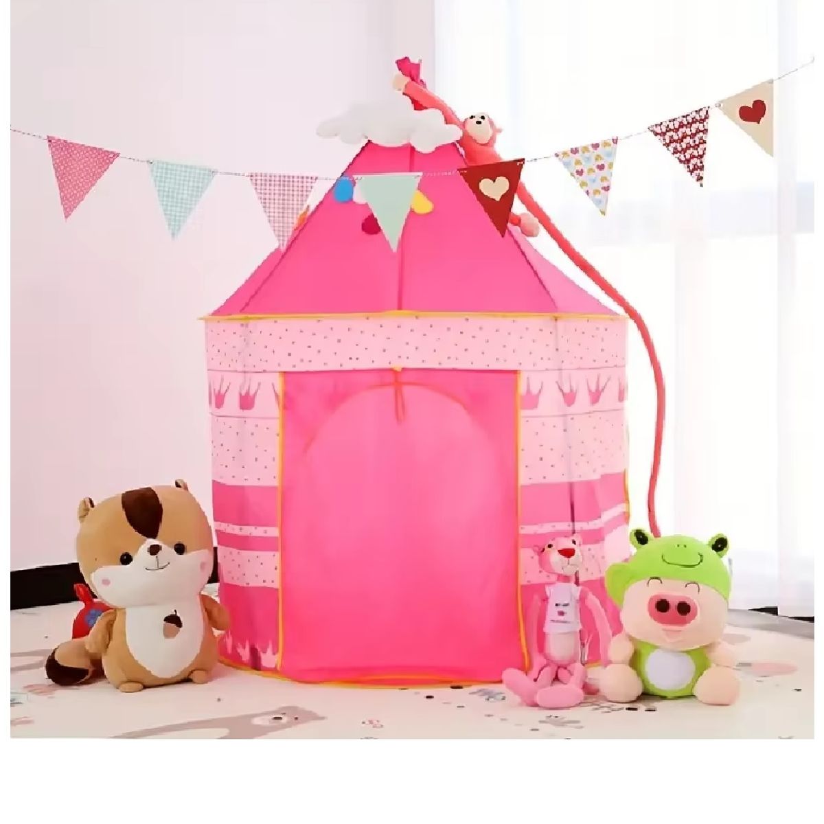 OEM - CARPA CASTILLO TIENDA DE CAMPAÑA  PARA NIÑAS -ROSADO