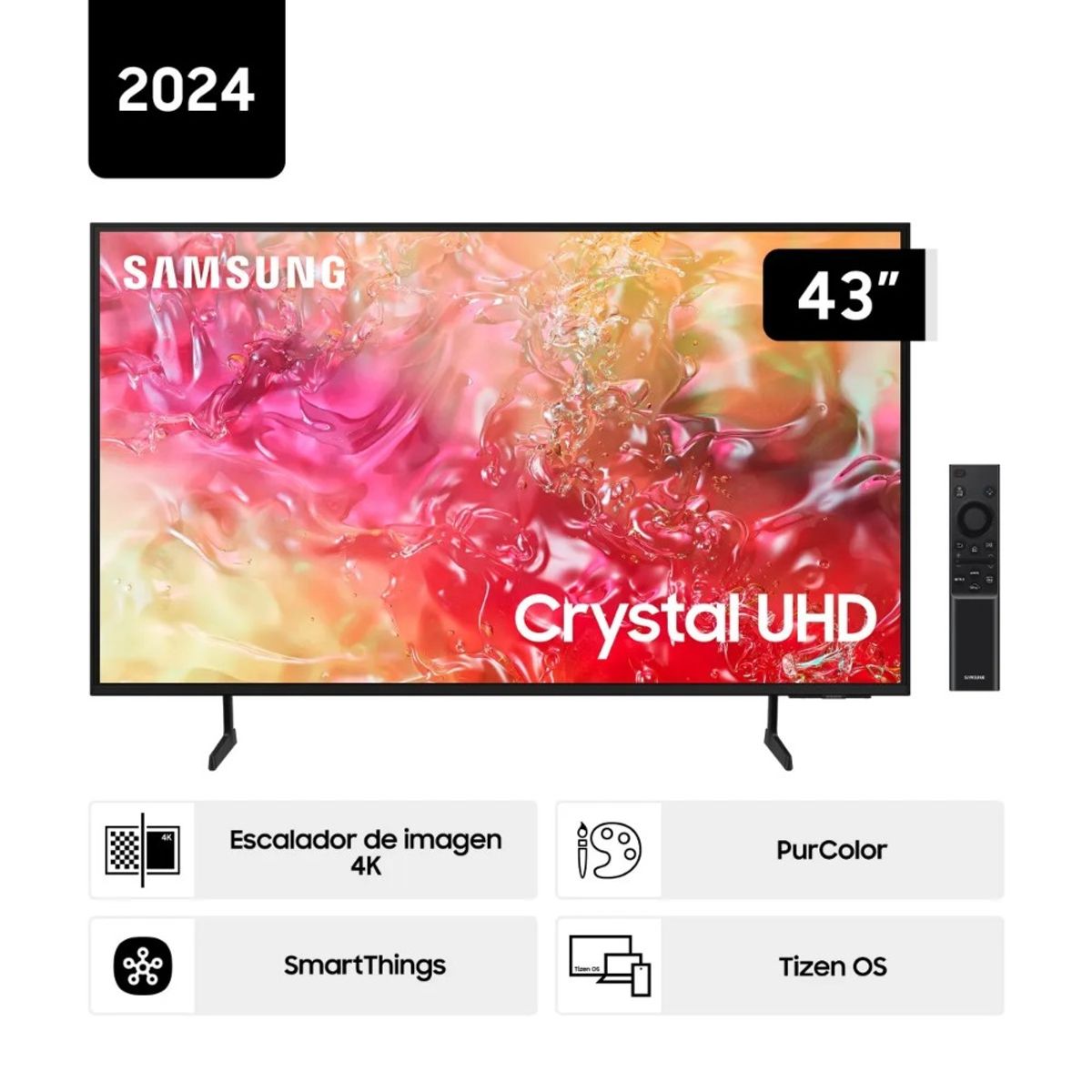 SAMSUNG - Televisor Smart Samsung 43'' Crystal UHD DU7000 Tizen OS - 2024