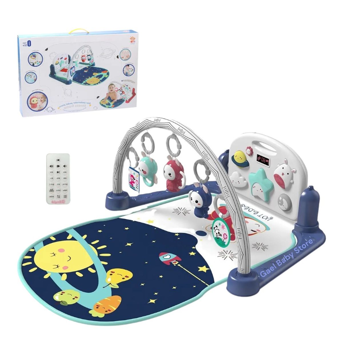 GENERICO - GIMNASIO 4 EN 1 PARA BEBÉ CON MÚSICA, LUCES Y CONTROL