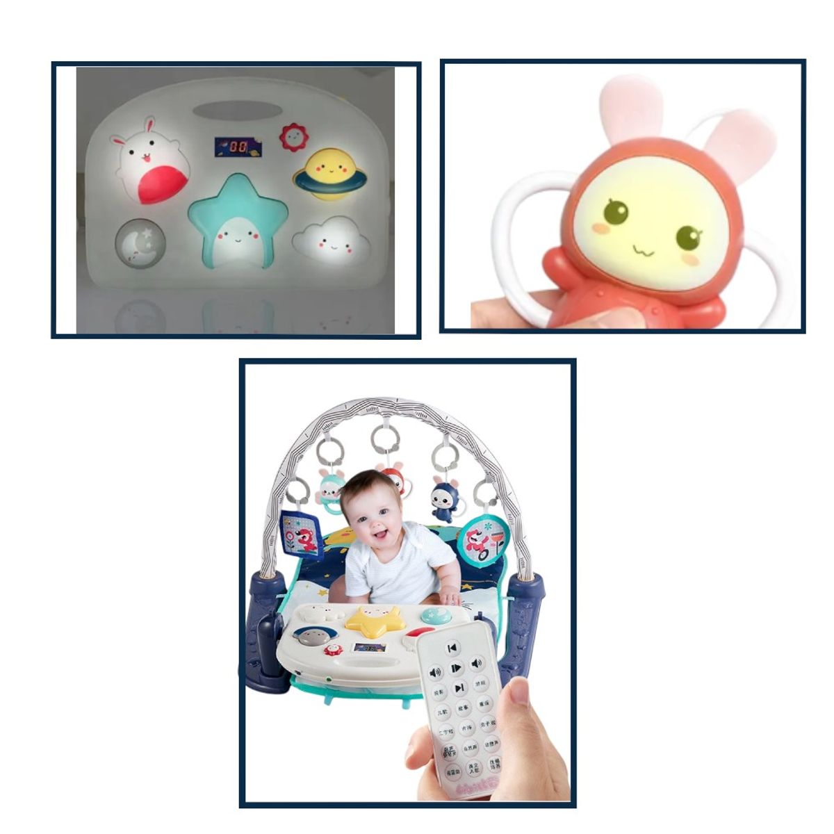 GENERICO - GIMNASIO 4 EN 1 PARA BEBÉ CON MÚSICA, LUCES Y CONTROL