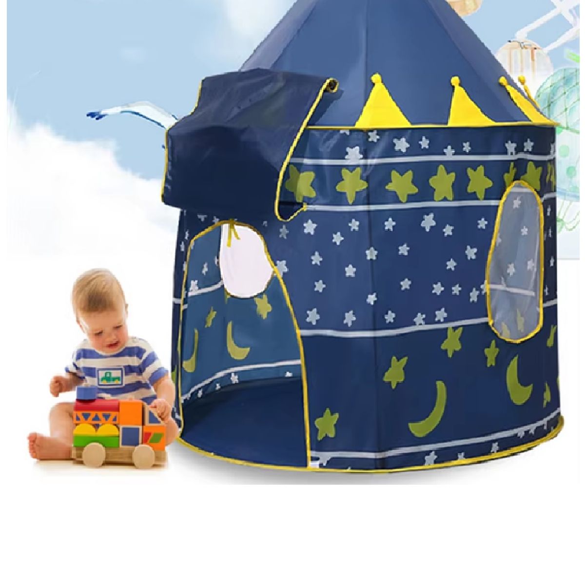 OEM - CARPA CASTILLO CASA DE JUEGOS PARA NIÑAS-AZUL