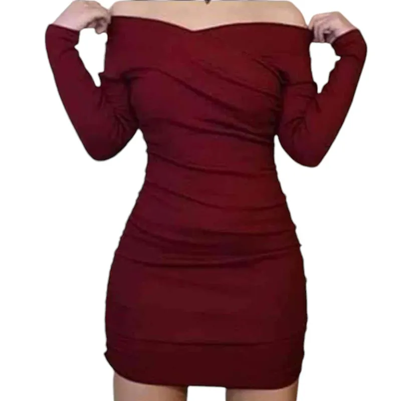 GENERICO - Mujer Vestido Cruzado Ml Col-21 Guinda