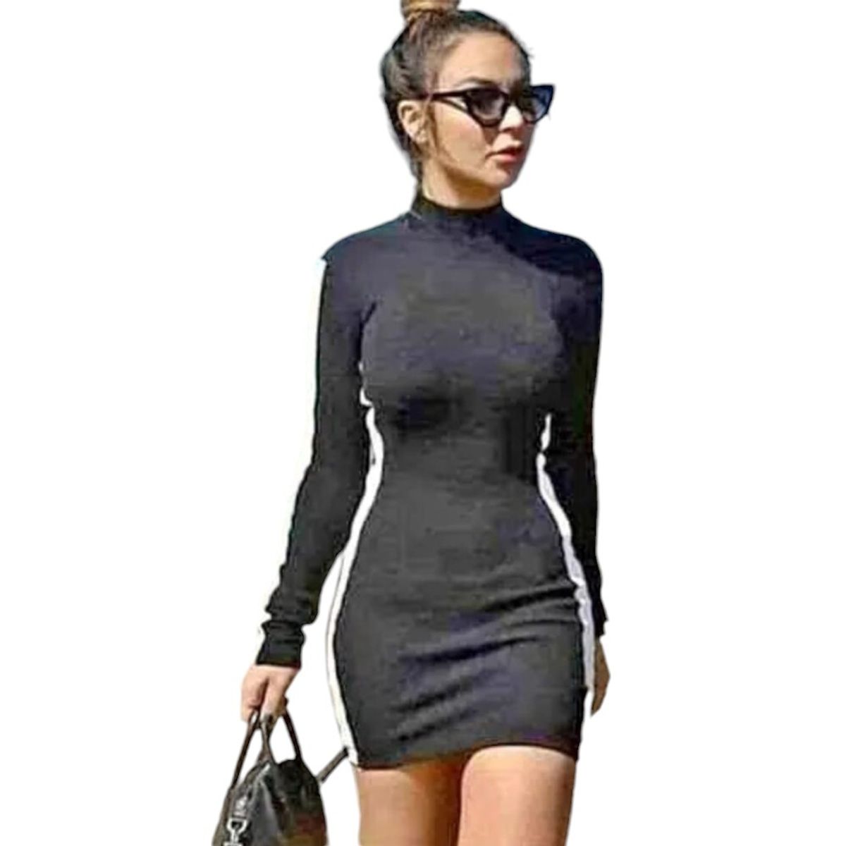 GENERICO - Mujer Vestido Franja Col-20 Plomo