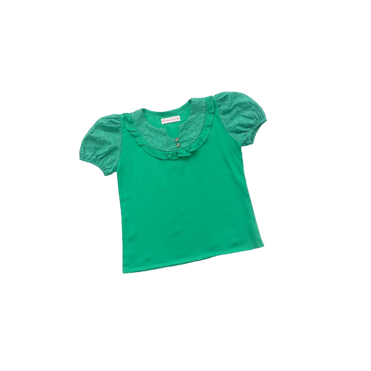 KIDS MASHMELO - Blusa para Niña con Brodery en Canesú y Mangas - Kids Mahmelo