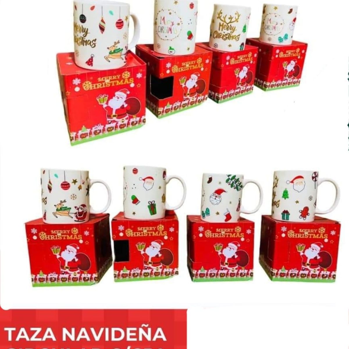 GENERICO - PACK DE 4 TAZA DE NAVIDAD
