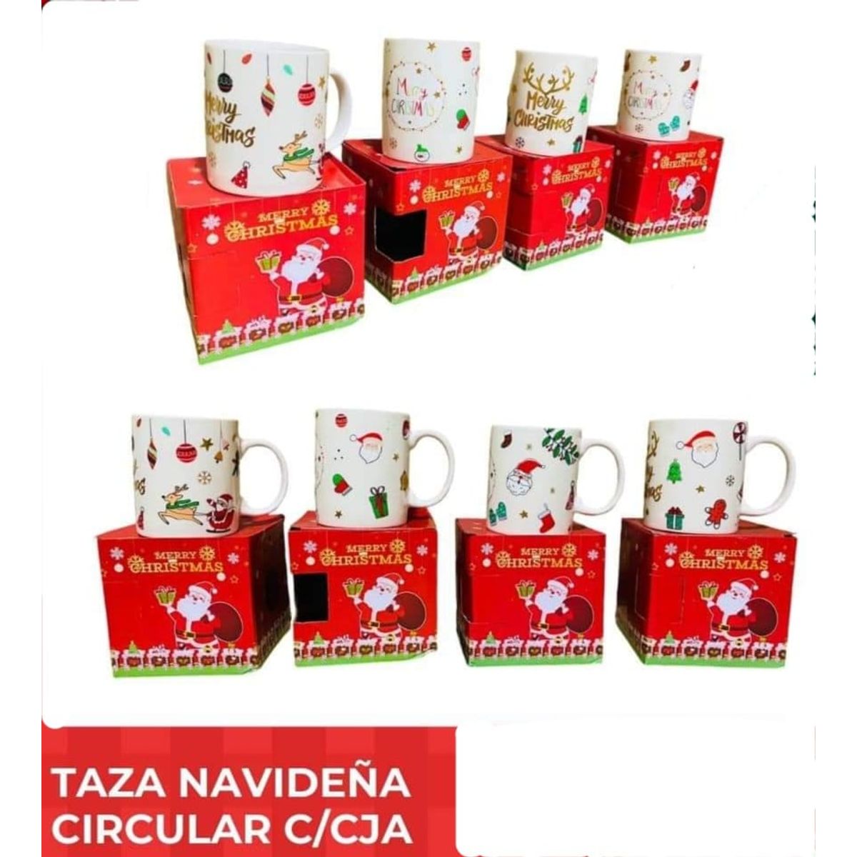 GENERICO - PACK DE 4 TAZA DE NAVIDAD