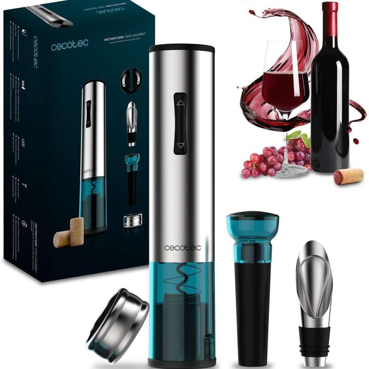 CECOTEC - Sacacorchos Eléctricos Cecotec InstantCork 1000 Gourmet