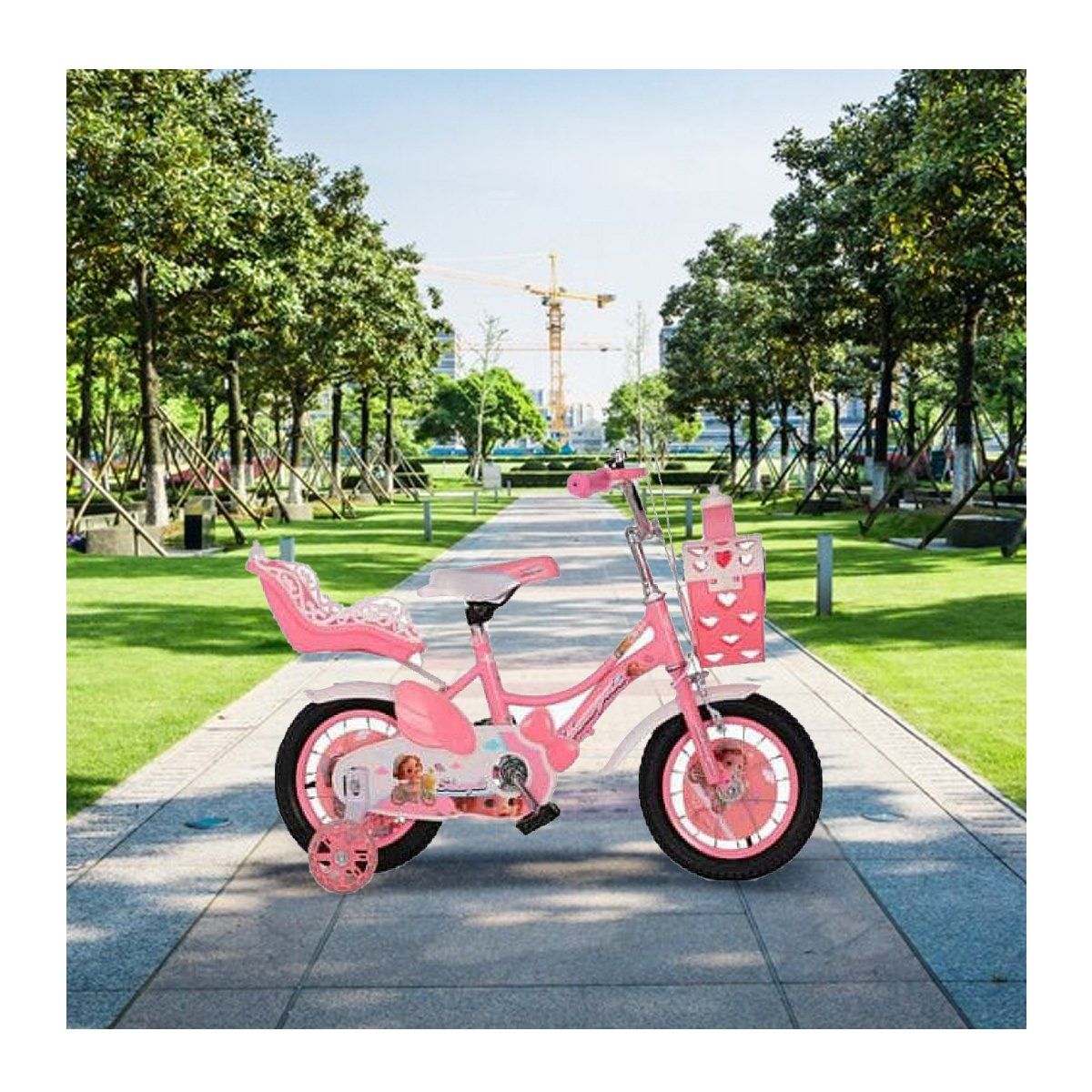 GENERICO - Bicicleta Para Niña Infantil Kids Aro 12 Luz Rosada AH