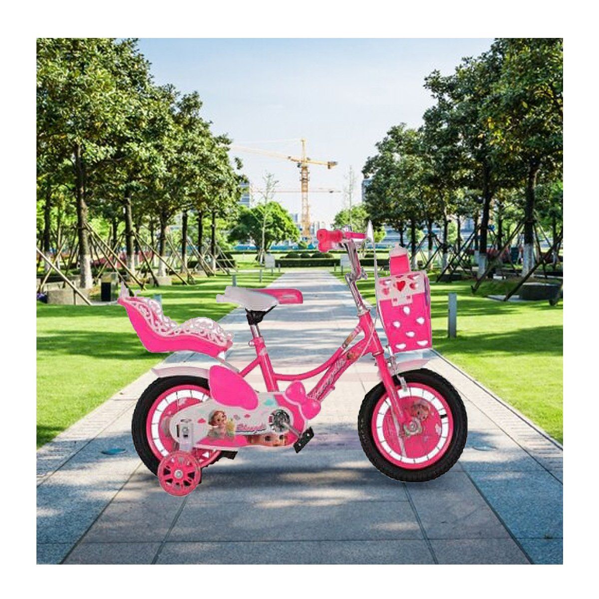 GENERICO - Bicicleta Para Niña Infantil Kids Aro 12 Luz Fucsia AH