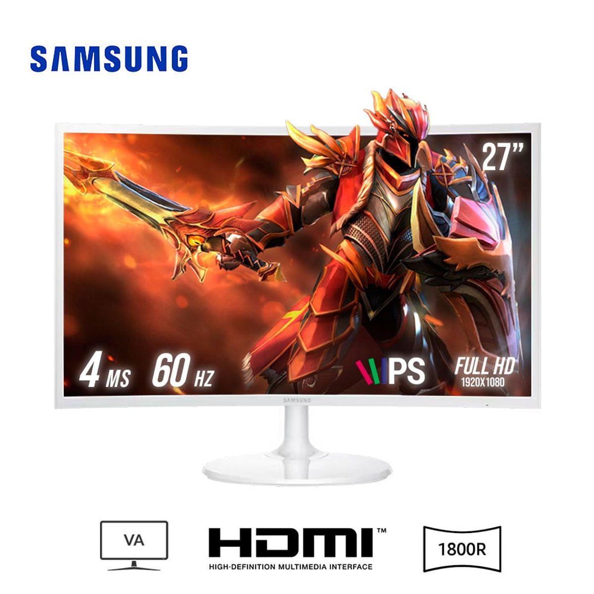 SAMSUNG - Monitor Curvo Samsung LC27F391FHNXZA 27 FHD HDMI BLANCO