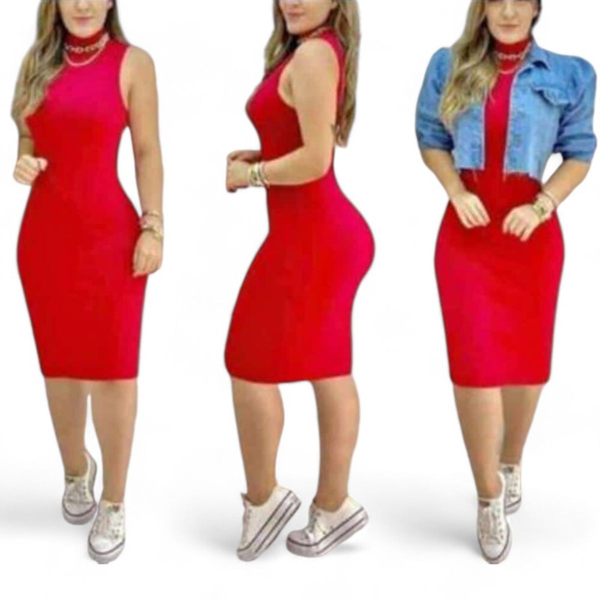 GENERICO - Mujer Vestido Yajaira Col-21 Rojo