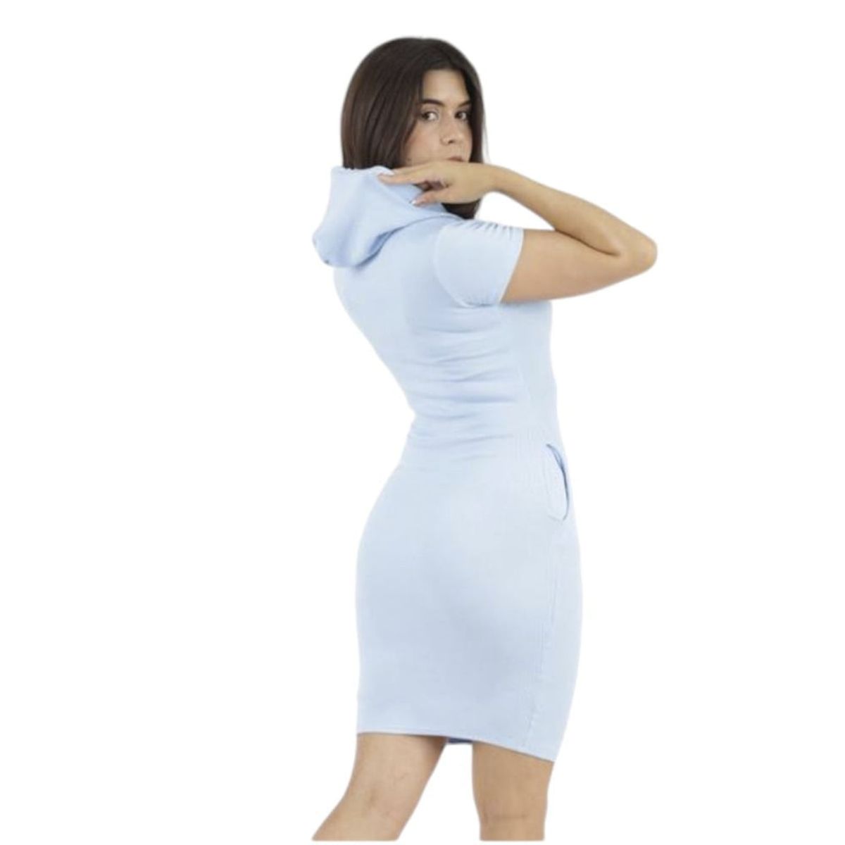 GENERICO - Mujer Vestido Capucha Mc Col-22 Celeste