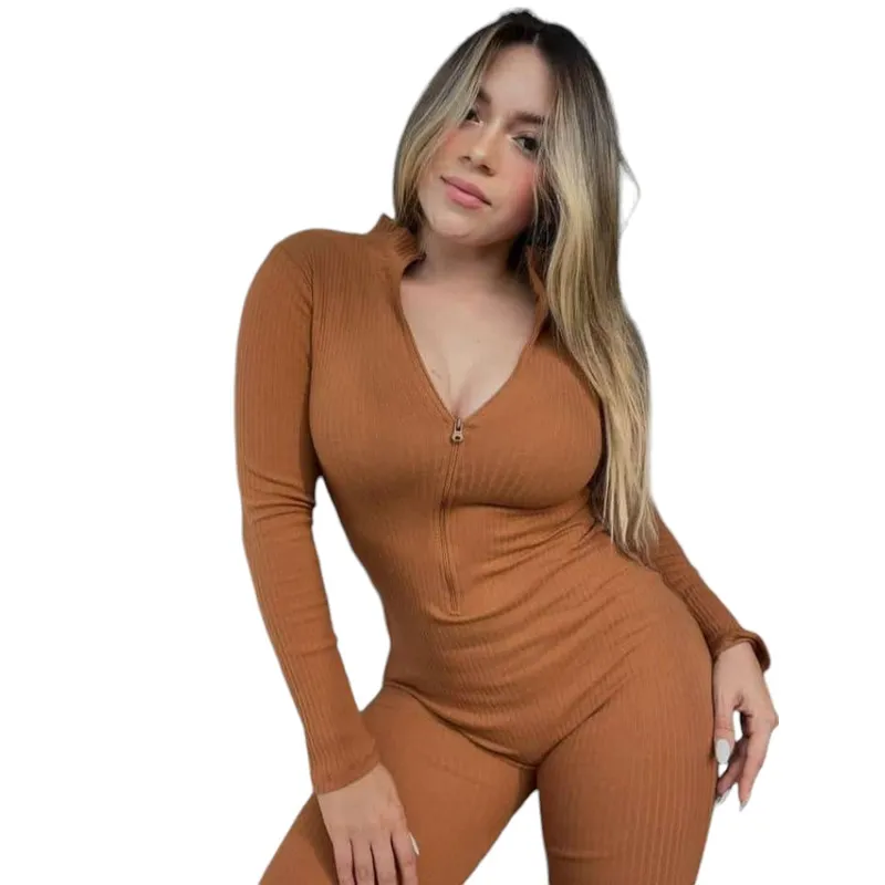 GENERICO - Mujer Mujer Enterizo Cierre Ml Col-27 Camel