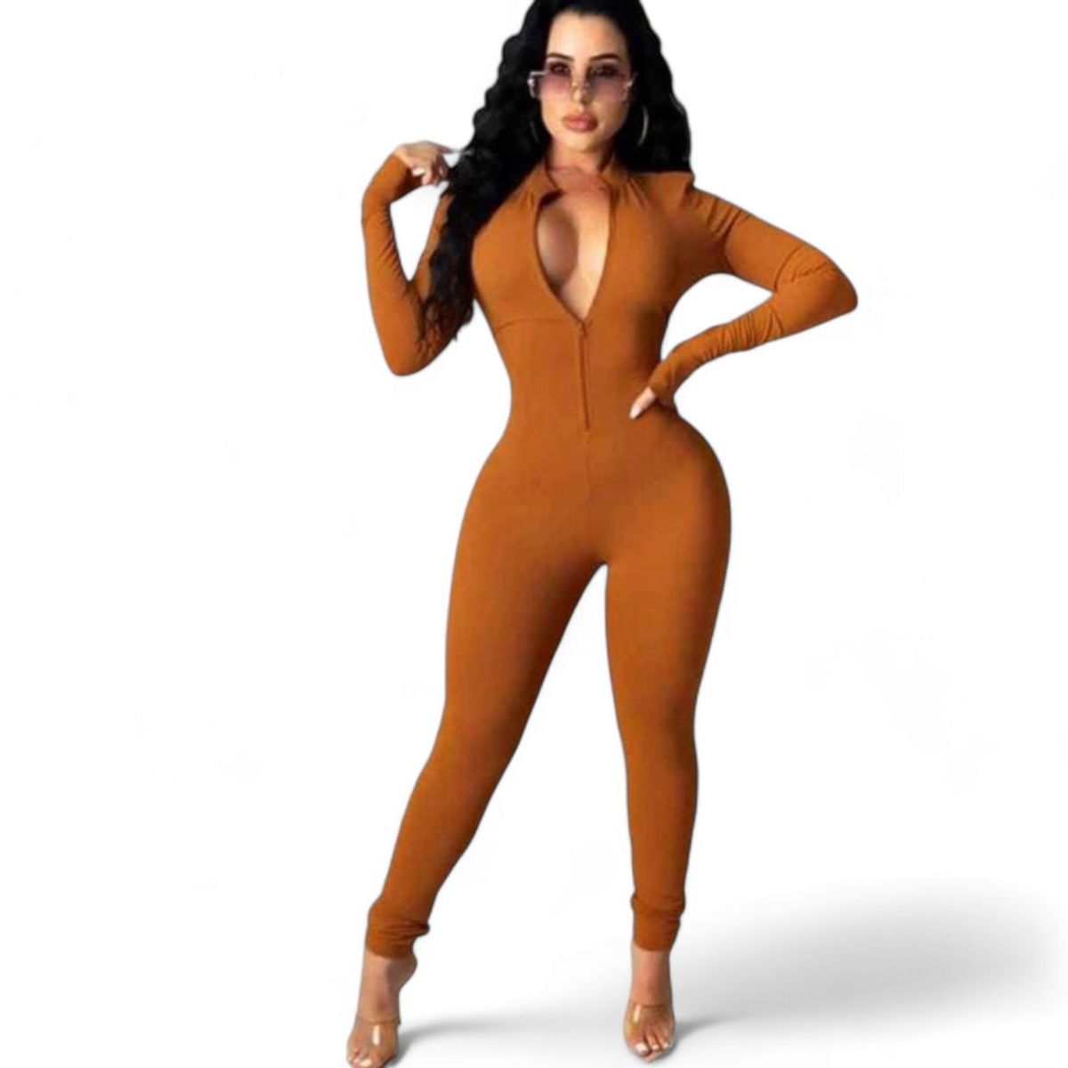 GENERICO - Mujer Mujer Enterizo Cierre Ml Col-27 Camel