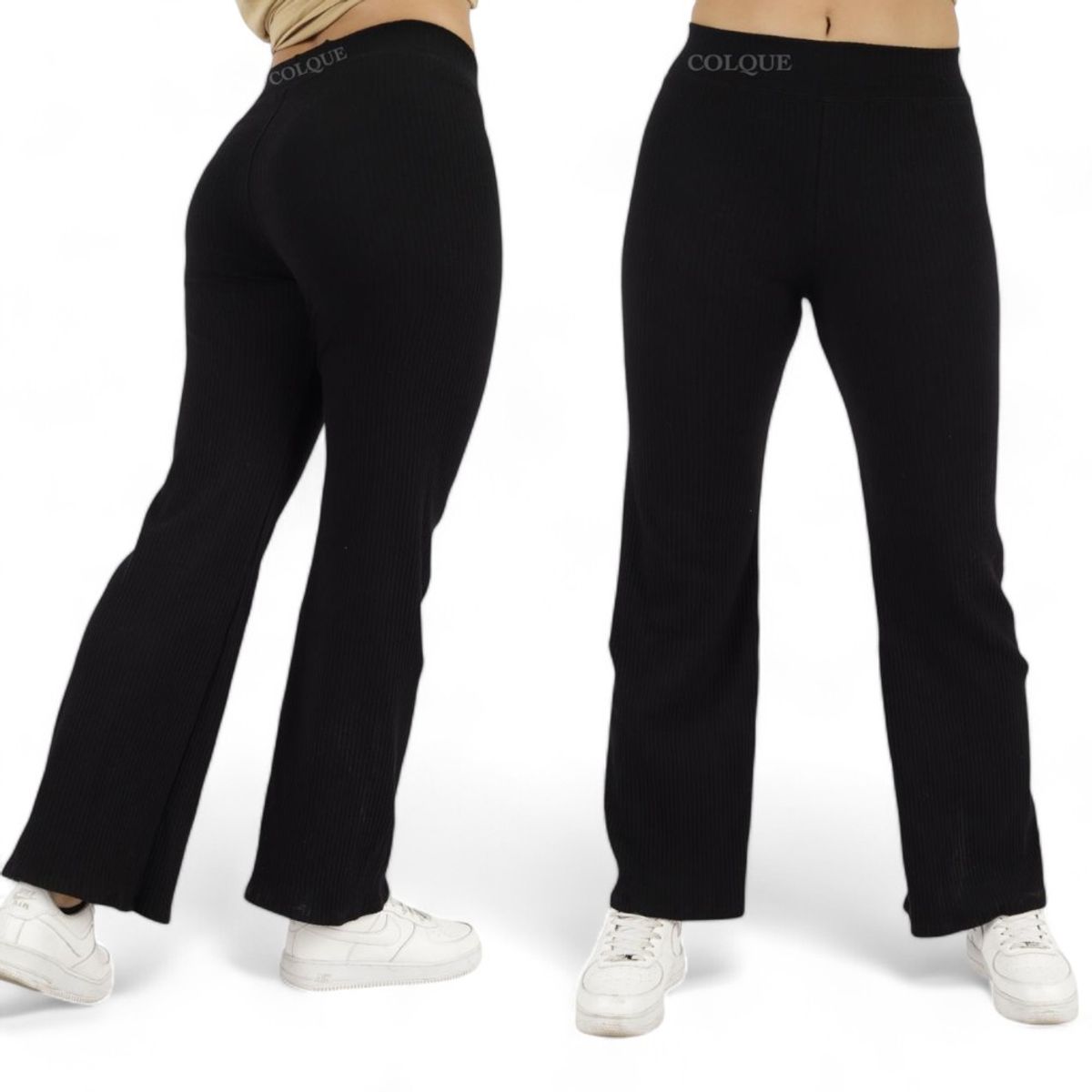 GENERICO - Mujer Palazo Rib Acánalado Col-20 Negro