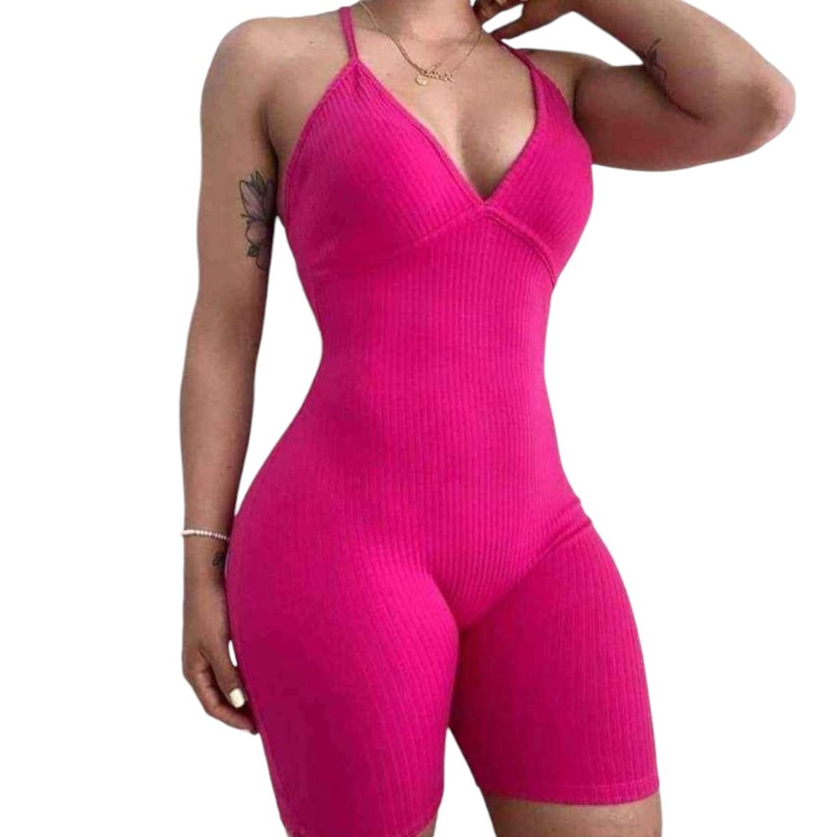 GENERICO - Mujer Enterizo Tira Col-22 Fucsia