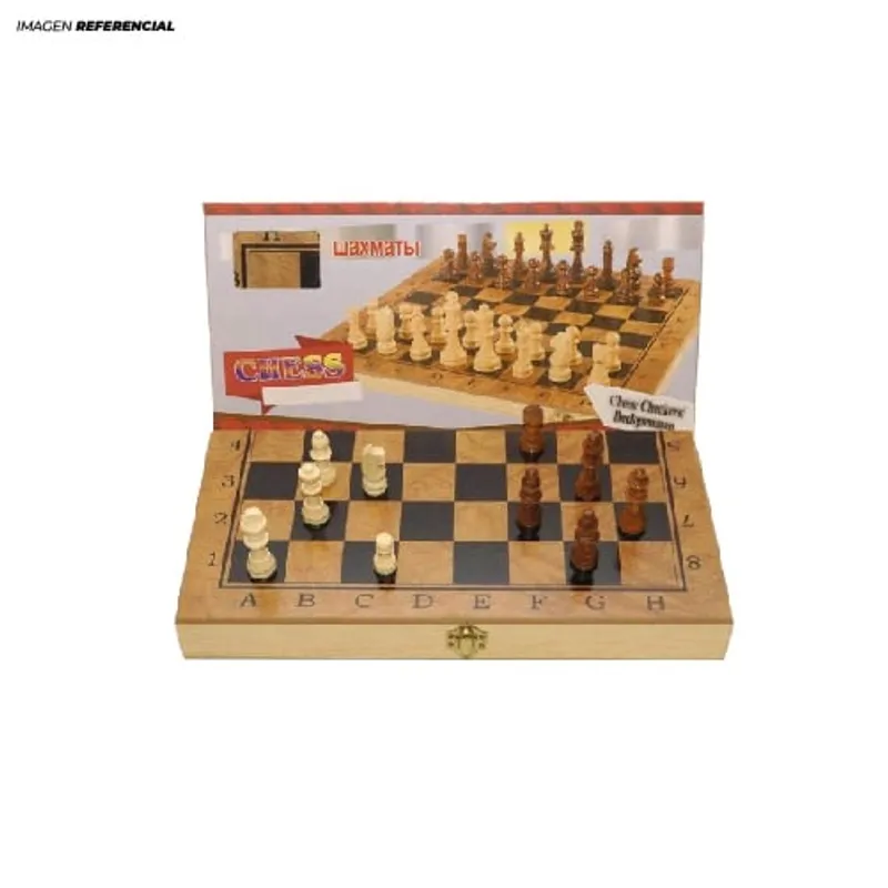 GENERICO - Juego de Ajedrez Pequeño Tablero y Piezas de Madera