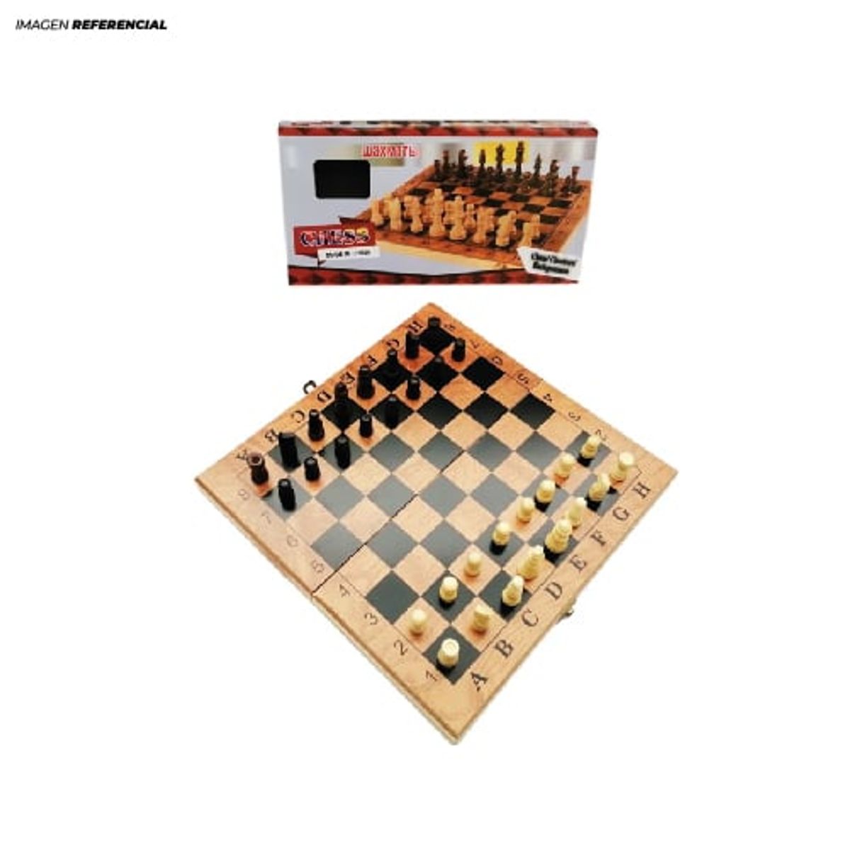 GENERICO - Juego de Ajedrez Pequeño Tablero y Piezas de Madera