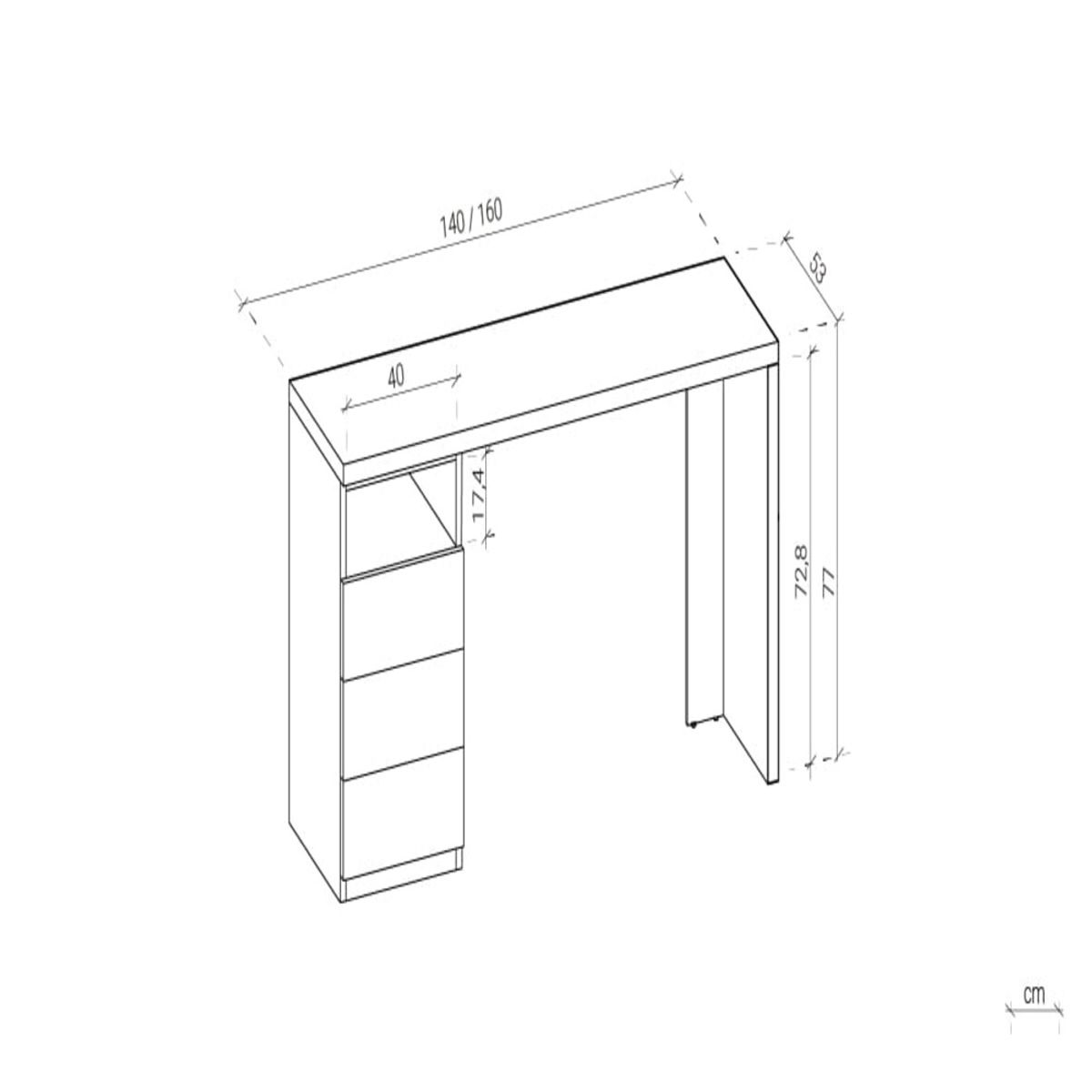 GENERICO - Escritorio Moderno Sayo Blanco R&R MUEBLES