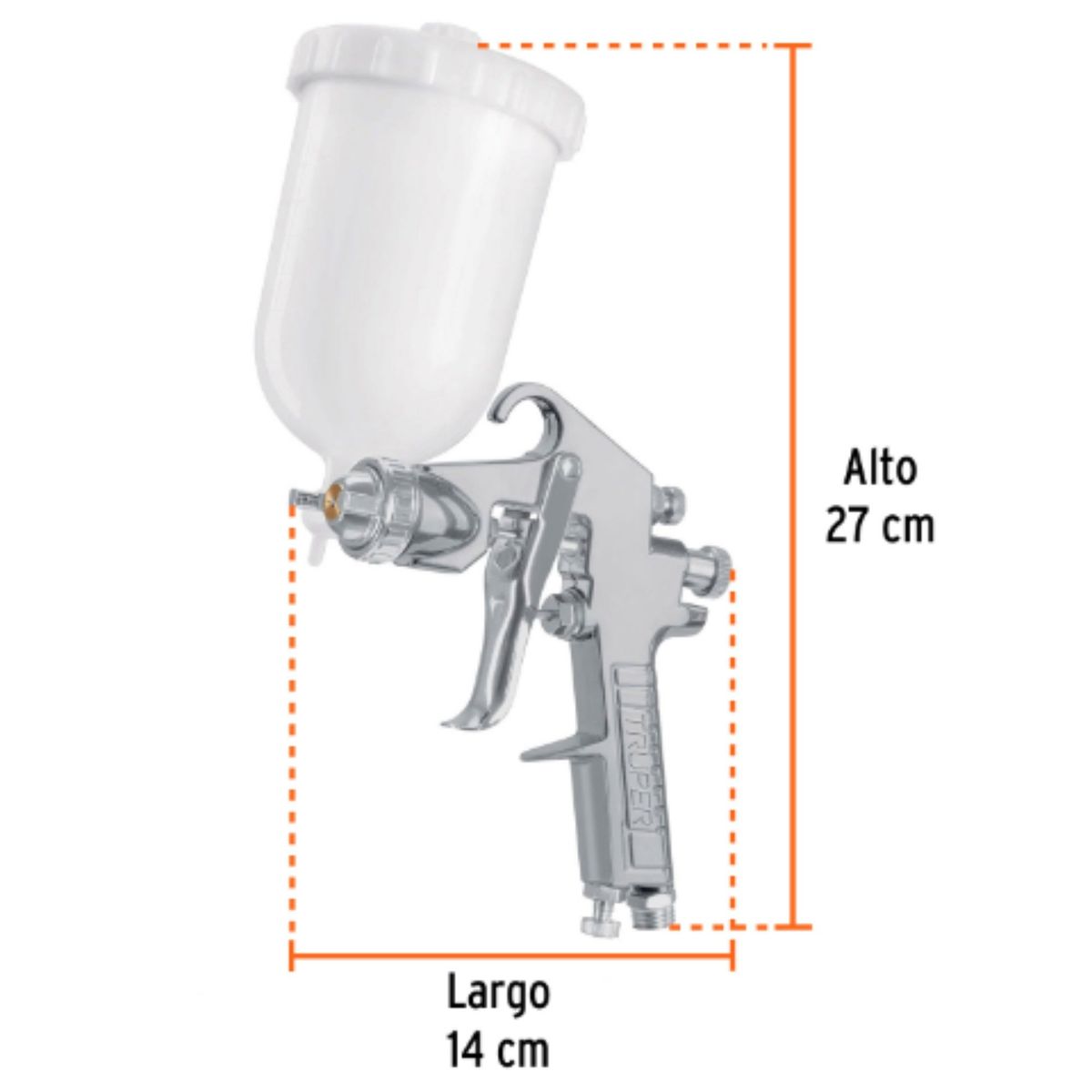TRUPER - kit Pistola de aire para pintar  profesional manguera 10m conectores