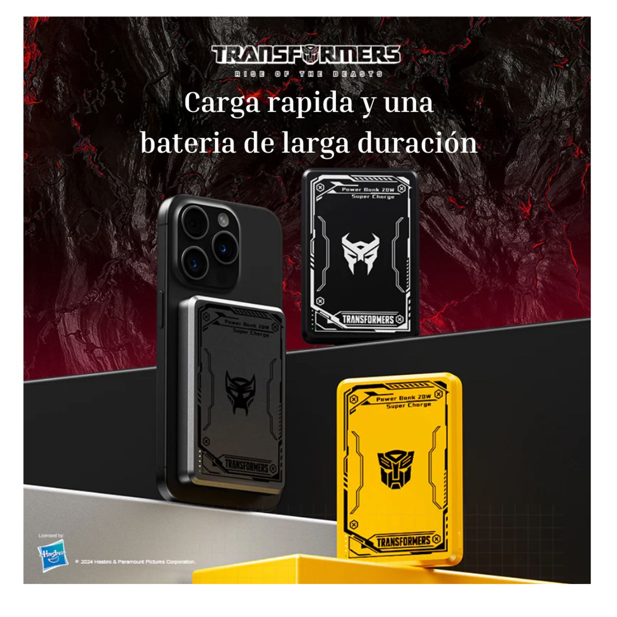 TRANSFORMERS - Power Bank Magnético Carga Rapida Transformers TF-D02 de 10000 mAh