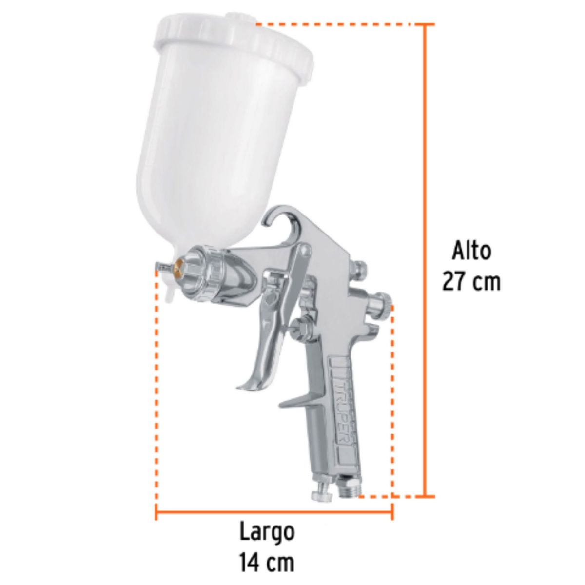 TRUPER - kit Pistola de aire para pintar  profesional manguera 5m conectores