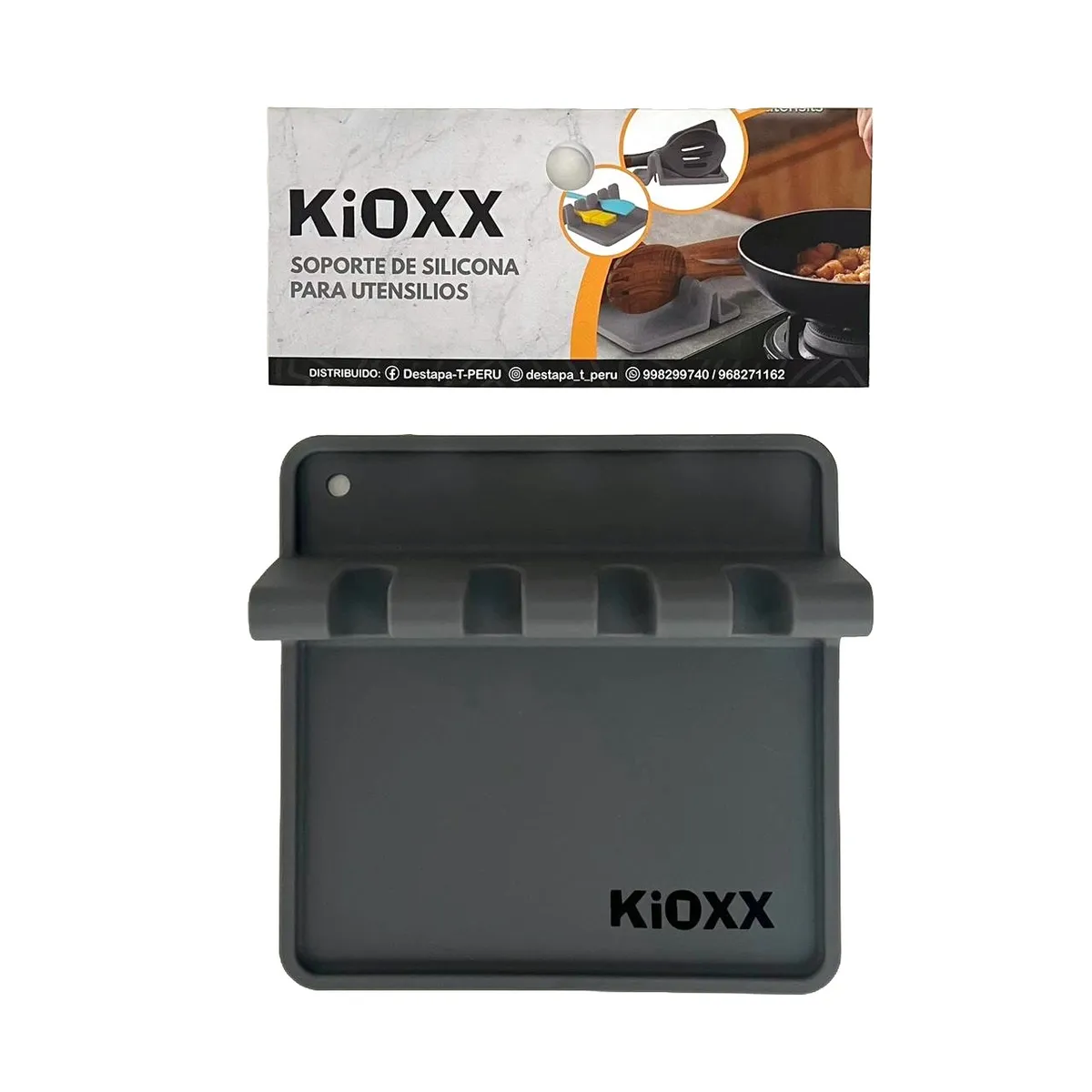 KIOXX - Soporte para utensilios de silicona KiOXX Gris