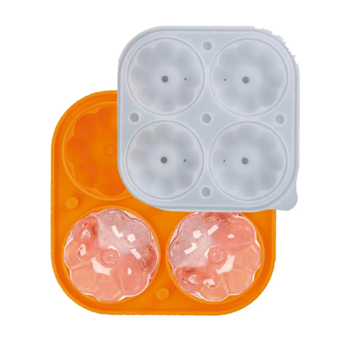 KIOXX - Cubeta de Hielo Calabaza de Silicona 4 Cavidades KiOXX Naranja