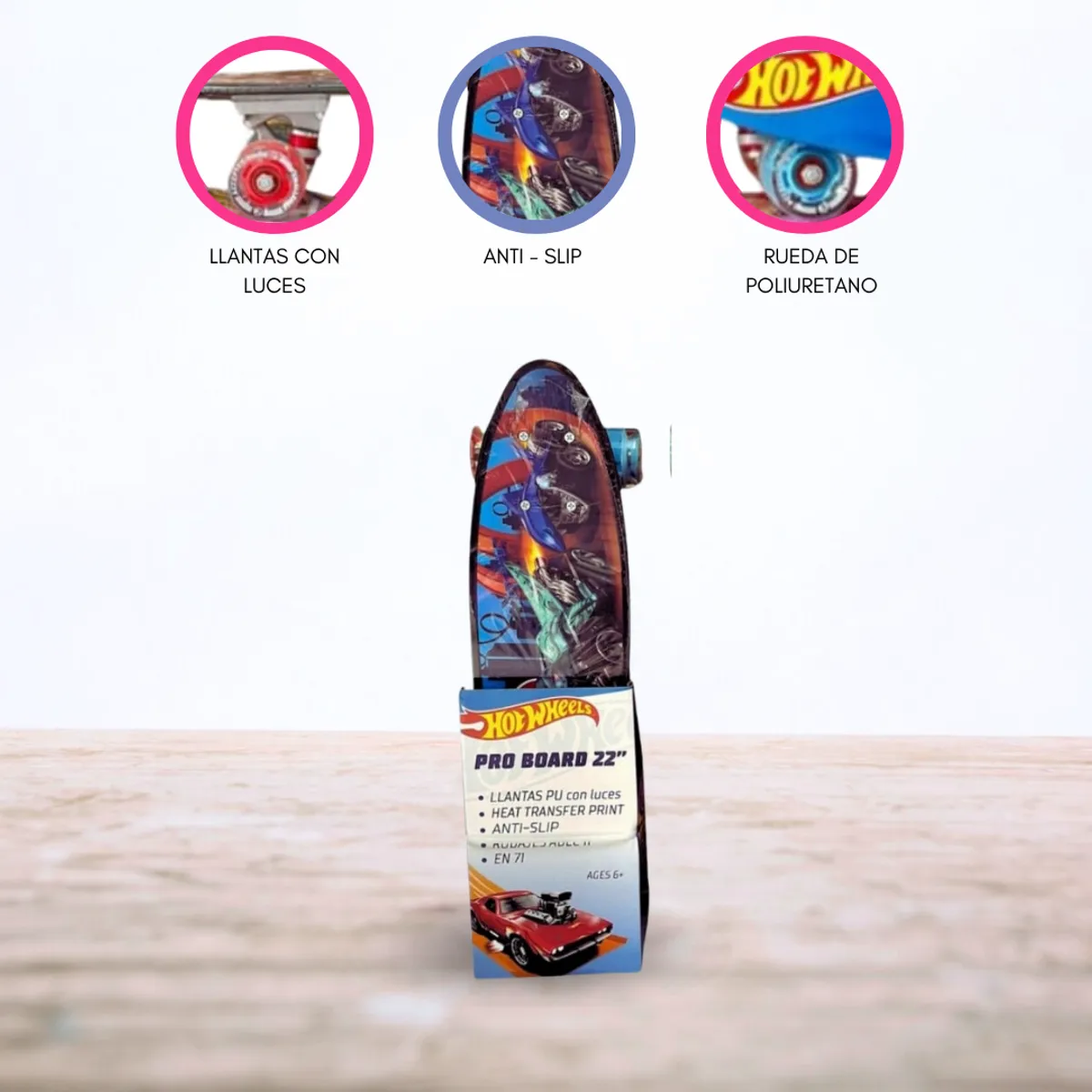 CUZKA - Skateboard para Niños «PENNY» 22″ HOTWHEELS