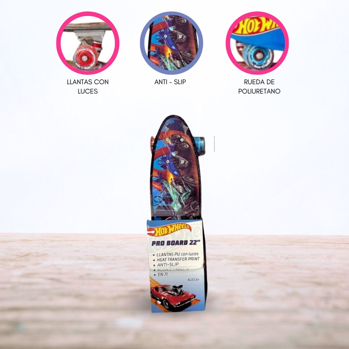 CUZKA - Skateboard para Niños «PENNY» 22″ HOTWHEELS