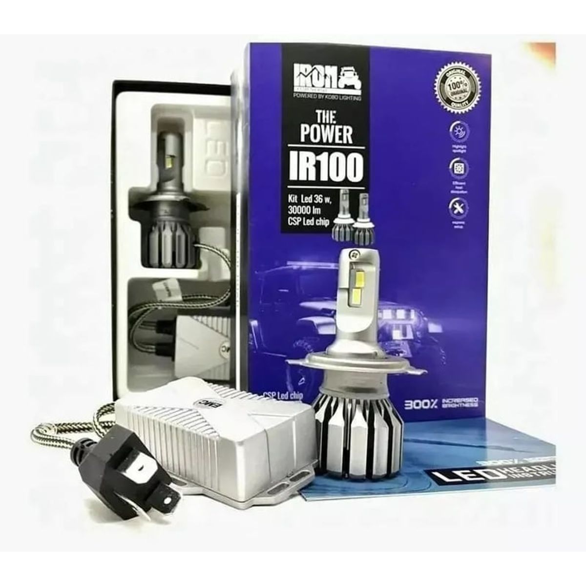 GENERICO - Foco led base h4 IRON para auto o camioneta 12v