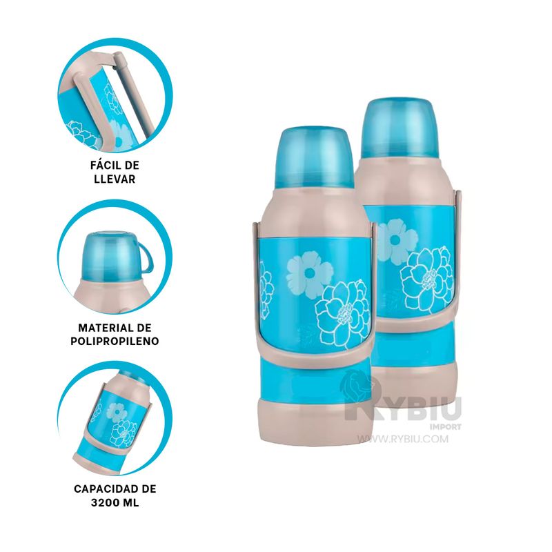 GENERICO - Terma Moderna en 3200ml Color Celeste Y+Post-it Adhesivos