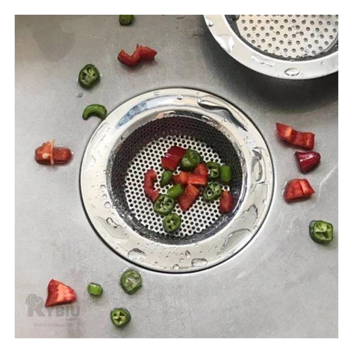 GENERICO - Rejilla Atrapa Residuos 9 cm en Plateado Y+Papel de Regalo