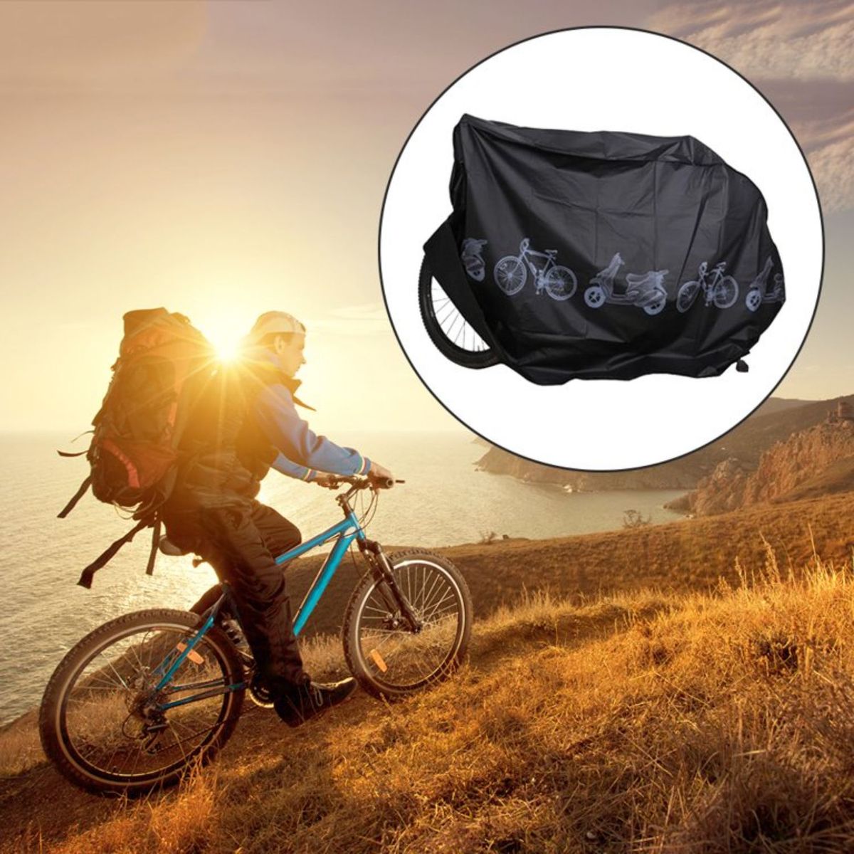 GENERICO - Cobertor Para Bicicleta Impermeable Ciclismo Lluvia - Negro