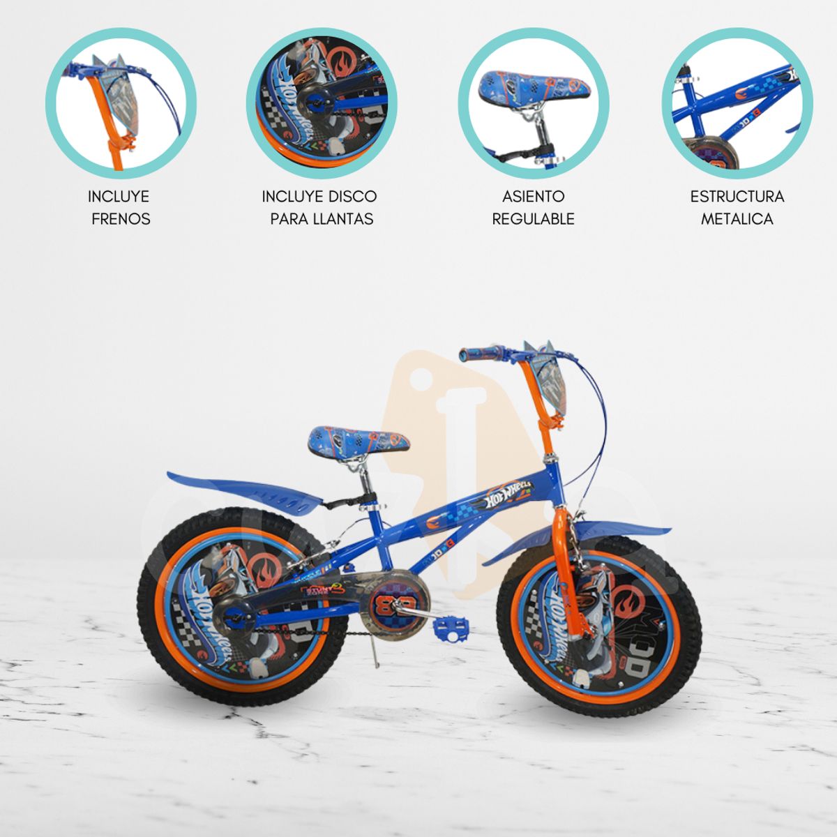 CUZKA - Bicicleta Aro 20 para Niños «HOT WHEELS»