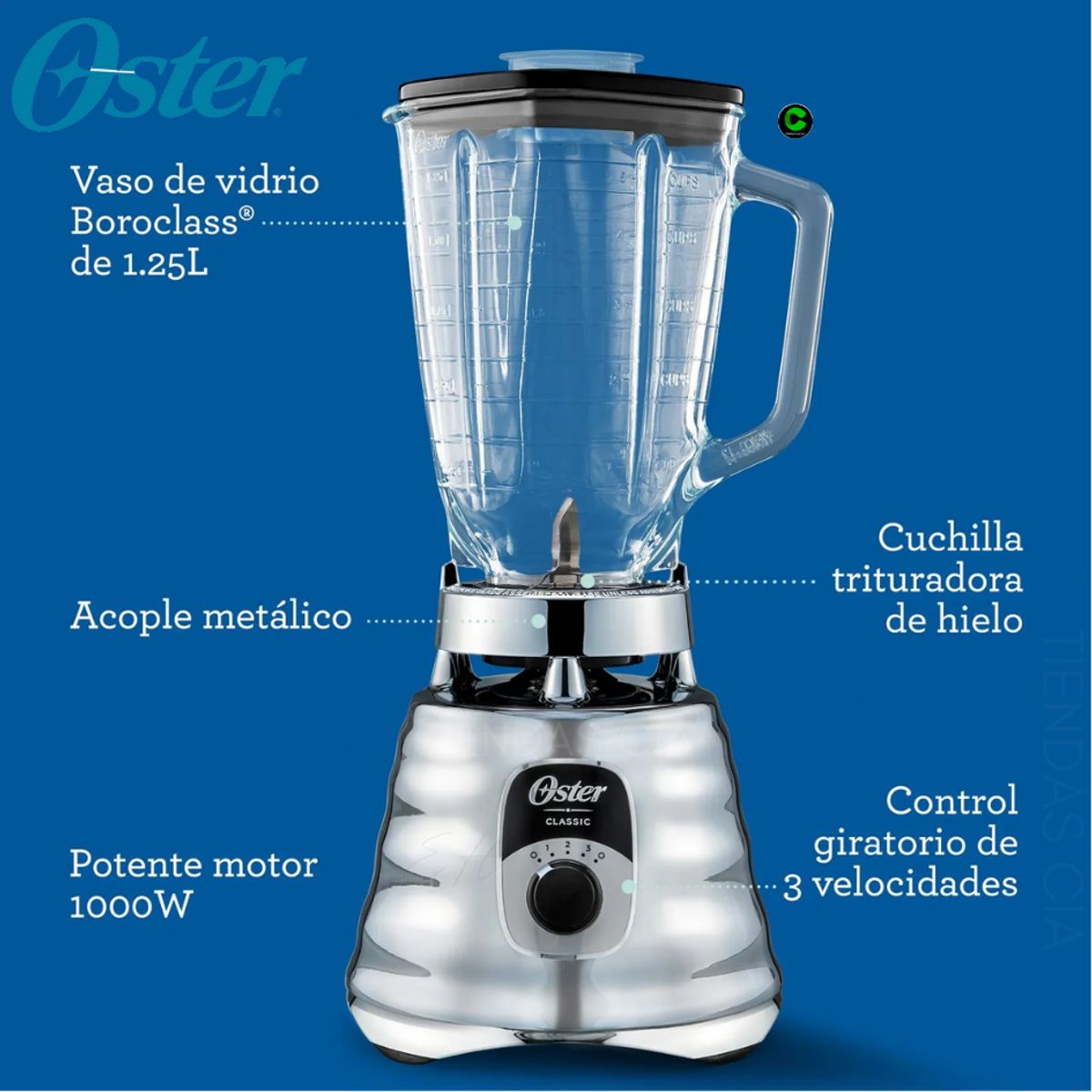 OSTER - Licuadora Oster® Beehive 3 Vel BLST4655 053 Cromada