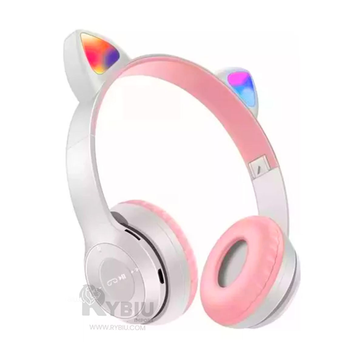 RYBIU IMPORT - Auriculares Led de Diseño de Gato en Plomo Y+Regalo Agendita