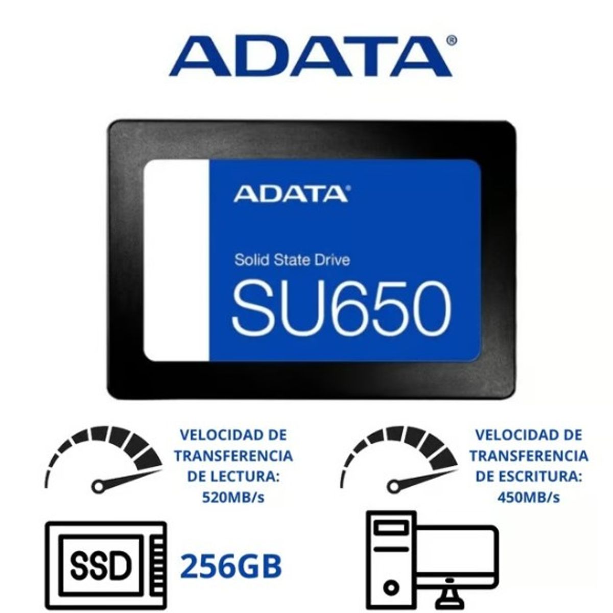 ADATA - Disco Solido ADATA SU650 256 GB SSD
