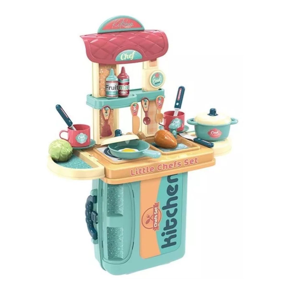 GENERICO - Set  De Cocina de Juguete Maletin Portatil 3 en 1