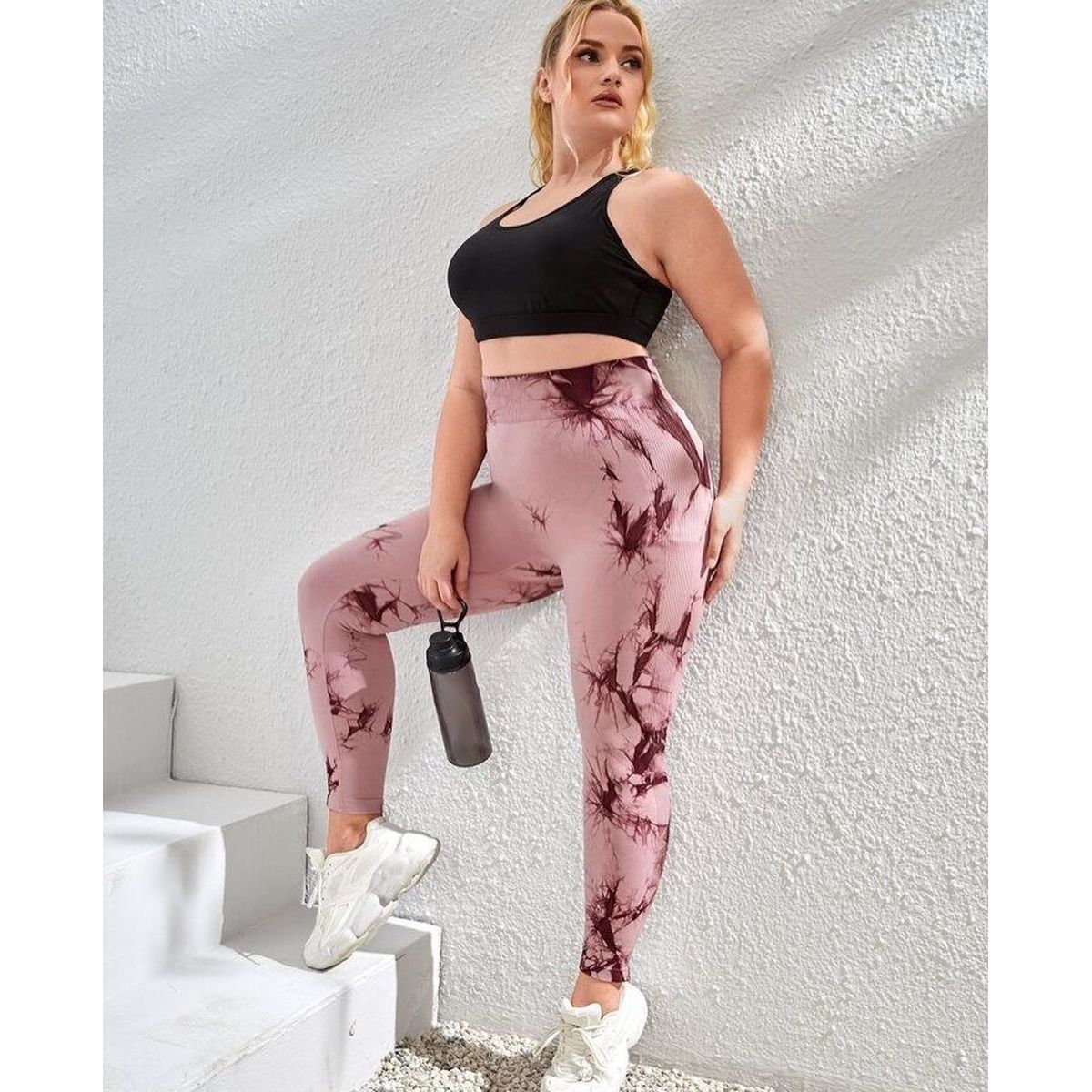 ENGELL - Leggins Deportivas Efecto Tie Dye Mujer
