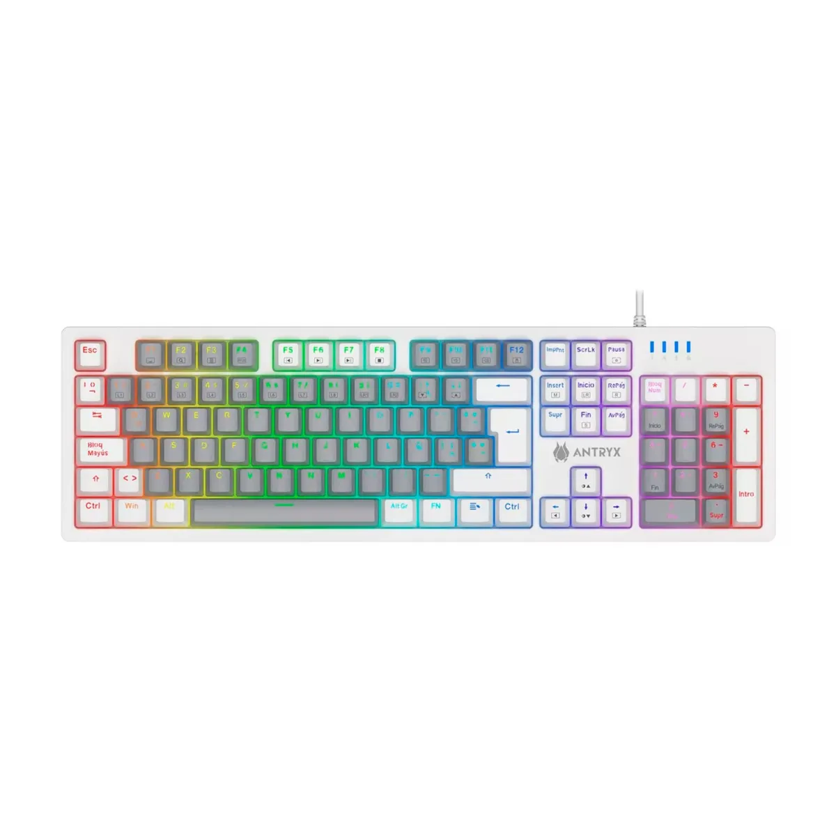 ANTRYX - TECLADO MECANICO ANTRYX MK860L PURPLE SWITCH PN AMK-CS860LWGPU-SP