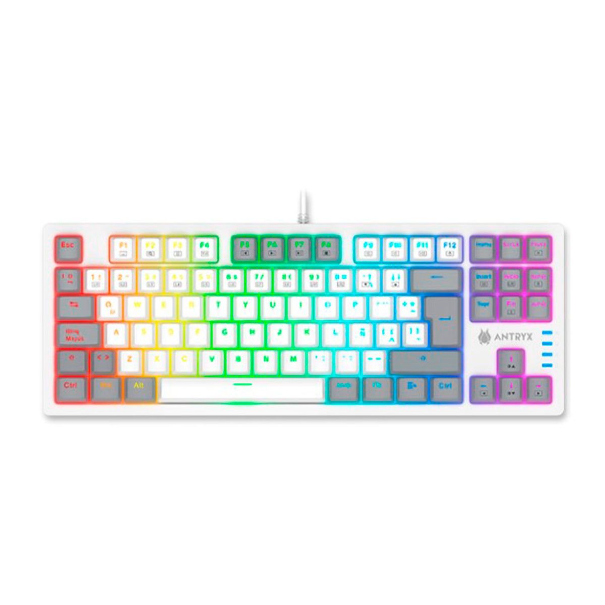 ANTRYX - TECLADO TKL ANTRYX MK840L BLANCO PURPLE SWITCH PN AMK-CS840LWGPU-SP