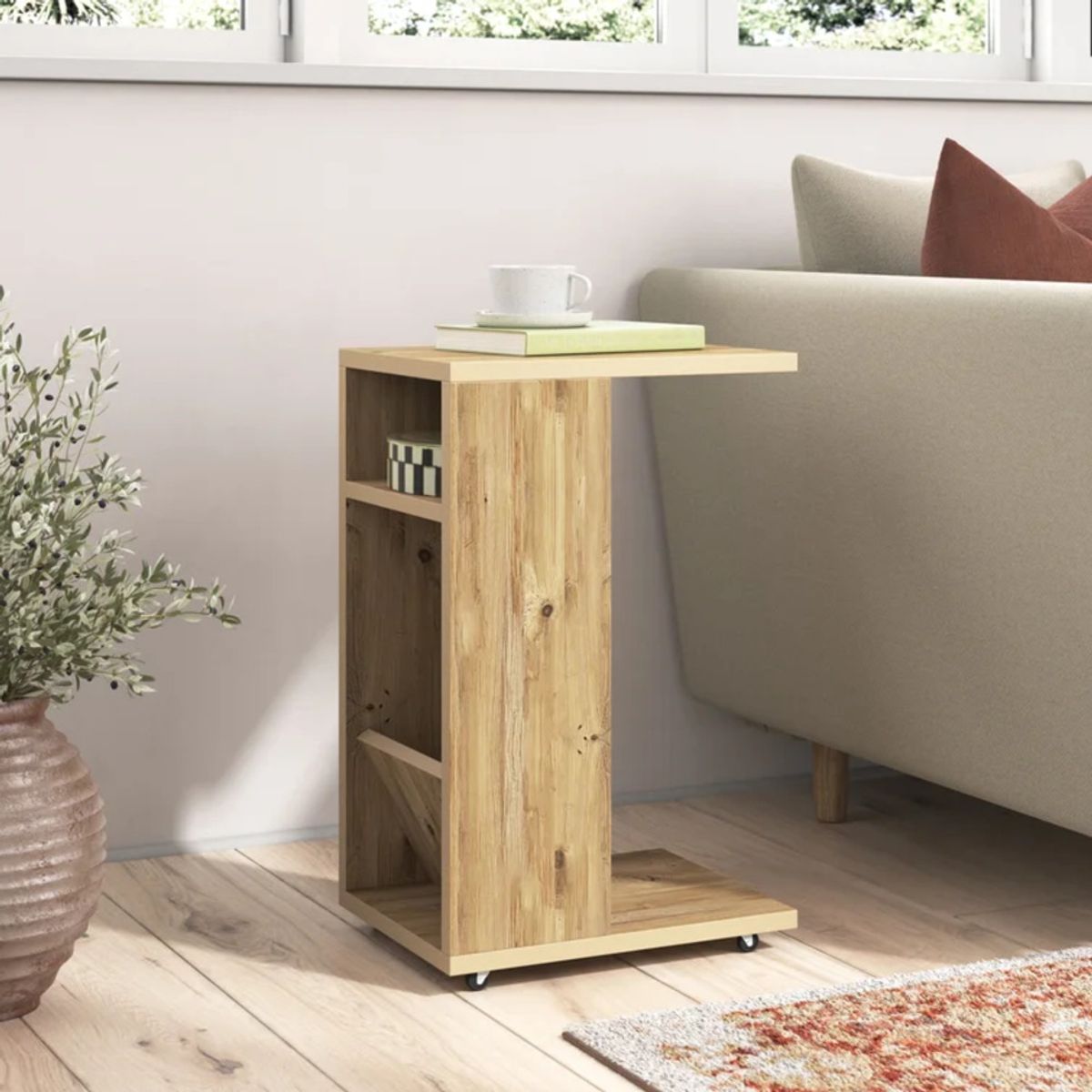 GENERICO - Mesa Lateral Moderna Nishinori Marrón R&R MUEBLES