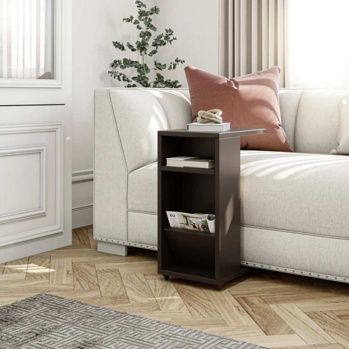 GENERICO - Mesa Lateral Moderna Nishinori Negro R&R MUEBLES