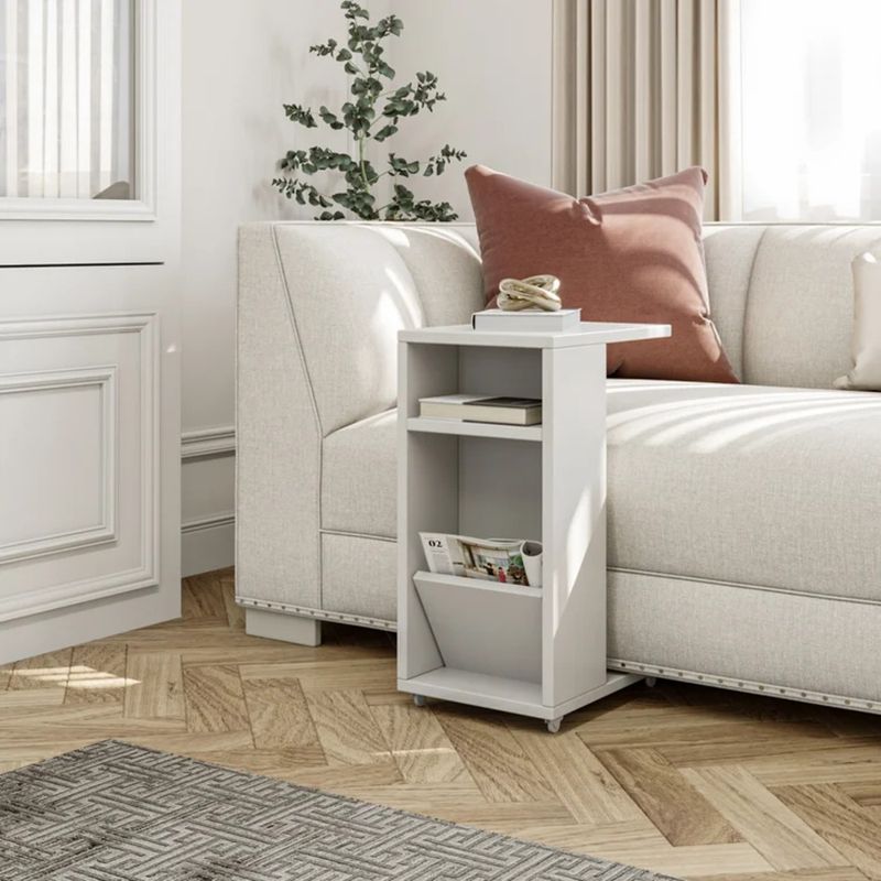 GENERICO - Mesa Lateral Moderna Nishinori Blanco R&R MUEBLES