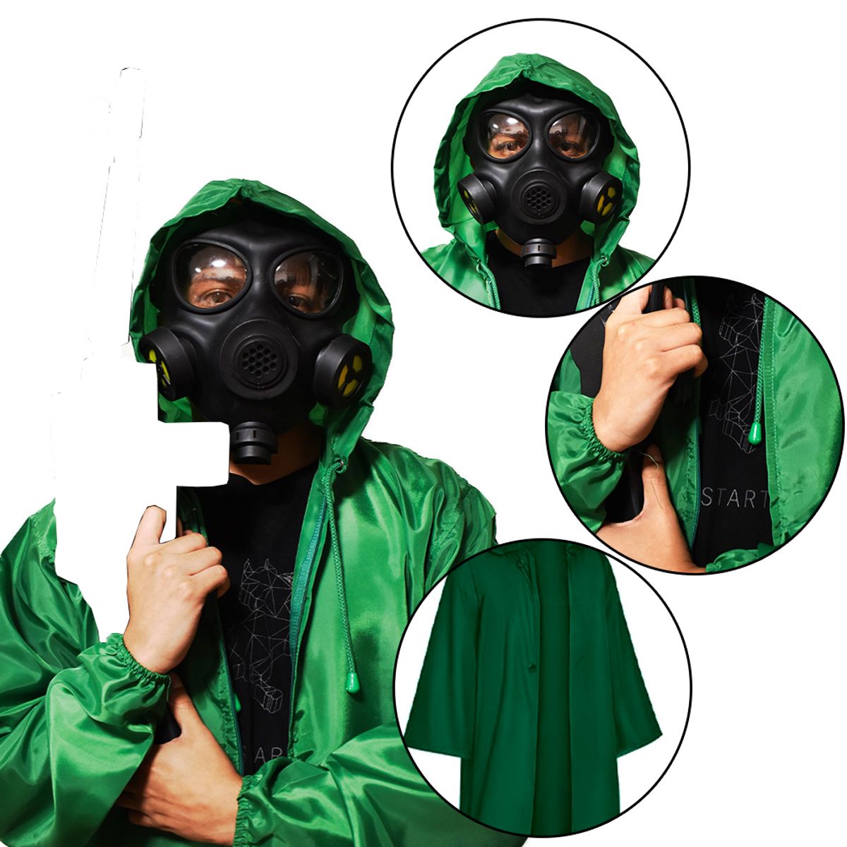 GENERICO - Disfraz Completo Máscara Antigas Talla L Halloween