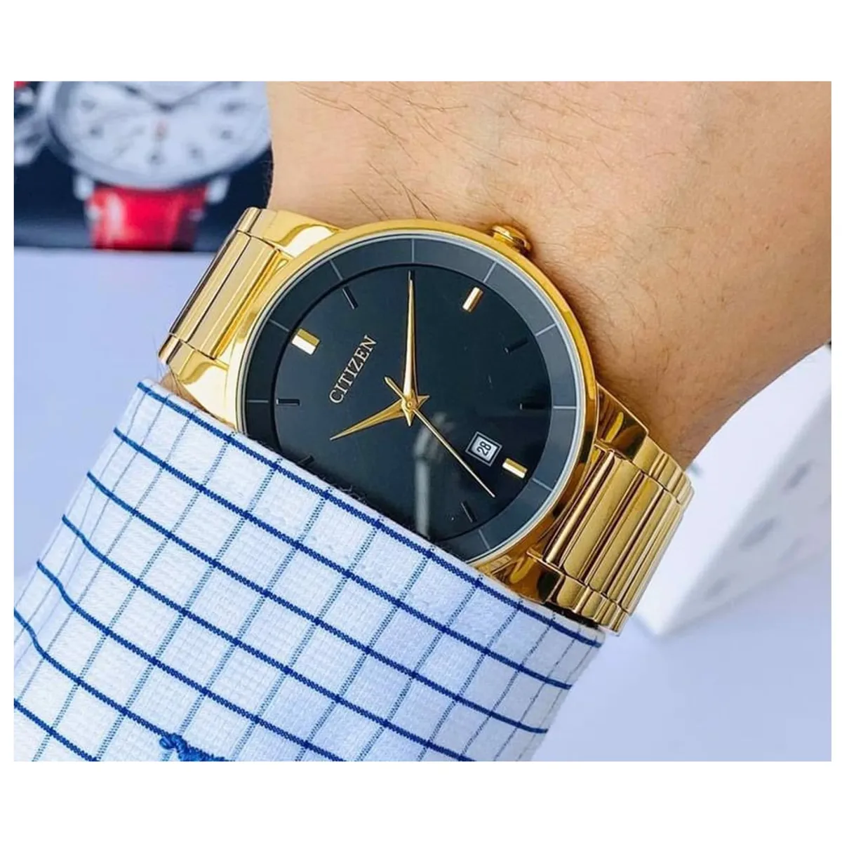 CITIZEN - Citizen Reloj Hombre 40mm Elegante Dorado Acero Inox Japones BI5012