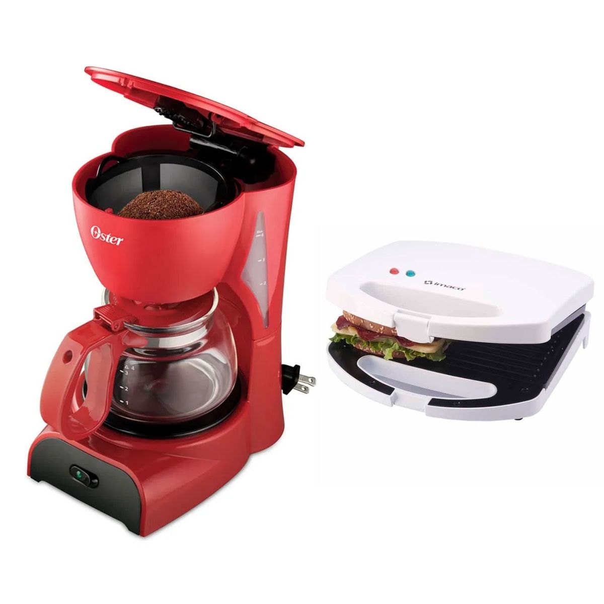 OSTER - Combo Cafetera Oster Bvstdcd5r5 + Sandwichera ISG101 tipo grill