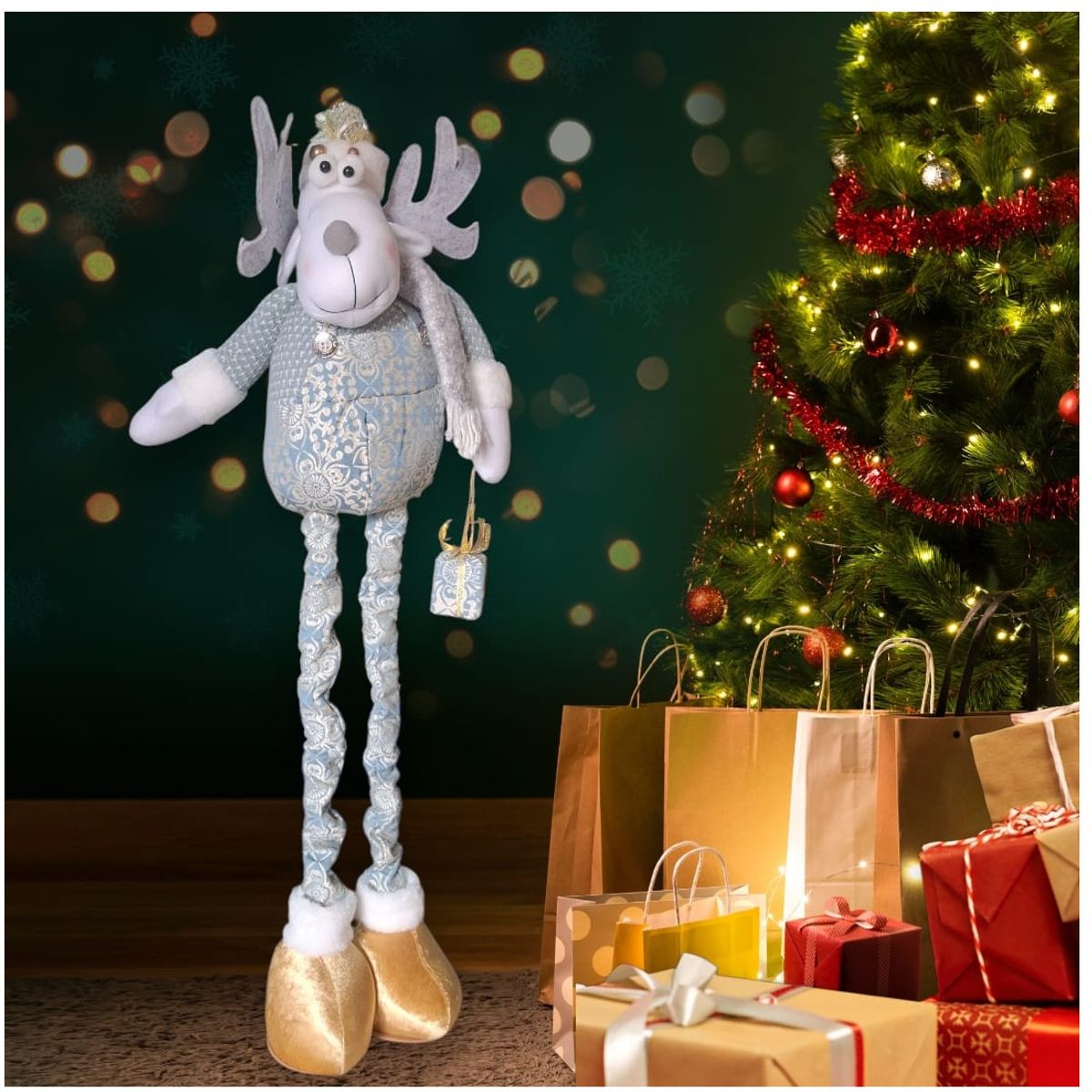 GENERICO - Muñeco de navidad patilarga Reno